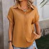 Summer Fashion Short Sleeve Casual Shirt Elegant Loose Solid Women 2024 White Blouse Woman Button Up Office Lady Tops 30644