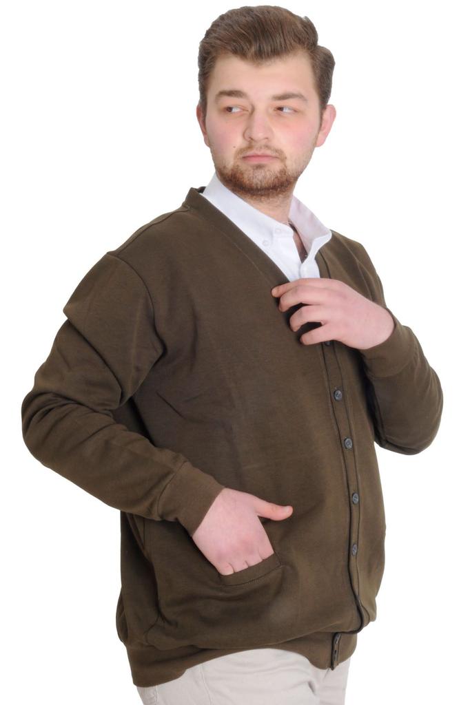 Men's Plus Size Plus Size Cardigan Mode Xl Plus Size Men's Cardigan Buttoned Double Face Khaki