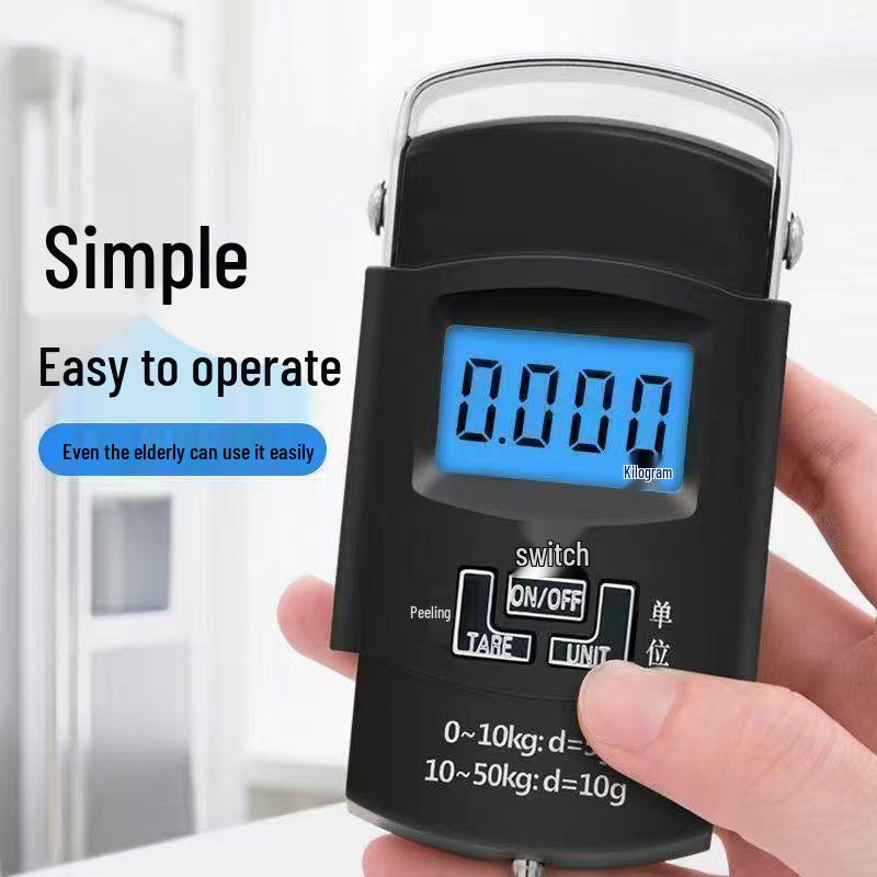 Portable 50kg Handheld Electronic Luggage & Fishing Scale with High Precision Hook