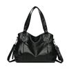 Large Capacity Black Brown Shoulder Bags For Women Large Shopper Bag Solid Color Soft Leather Crossbody Handbag Lady Travel Tote Bag