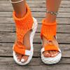 2025 Hot Seller New Gold Knitted Sandals for Women Braided Elastic Summer Shoes Mesh Flat Bottom Hollow Out Female Sandals