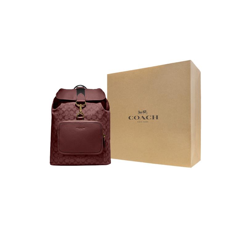 New COACH Sullivan Fabric With Cow Leather Backpack Large Women's Burgundy CG775-B4WN