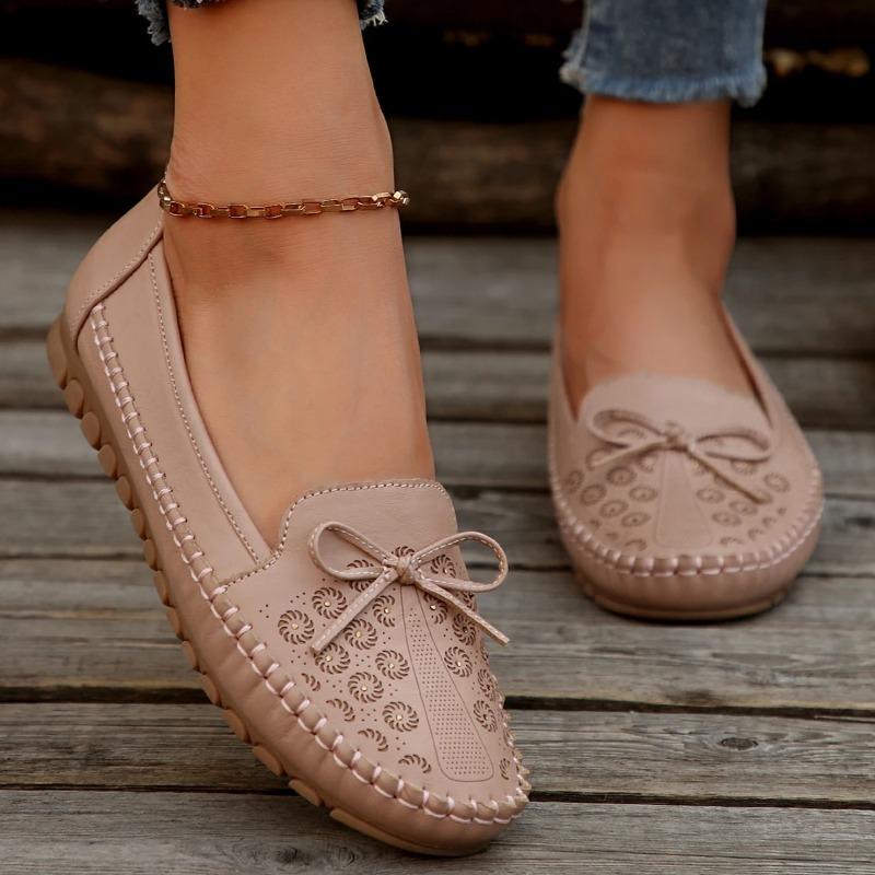 Fashion Women's Shoes 2025 New Women's Casual Round Toe Bow-knot Flat Shoes Women Breathable Loafers Slip on Comfort Shallow Shoes 35-43