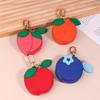 Mini Cherry Fruit Shape Coin Purse Strawberry Cute Pu Leather Pendant Korean Style Keychain Earphone Bag Mini Storage Bag
