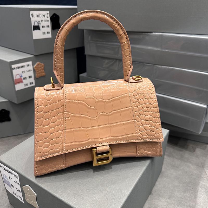 2024 Crocodile Pattern Hourglass Shoulder Bag for Women - High-Quality Spring/Summer Crossbody Handbag
