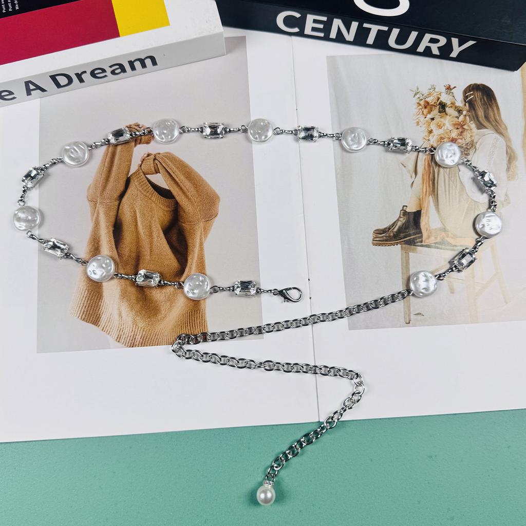 Pearl Waist Chain Accessories Dress Fashion Elegant Chain Belt Women's Decorative Chain