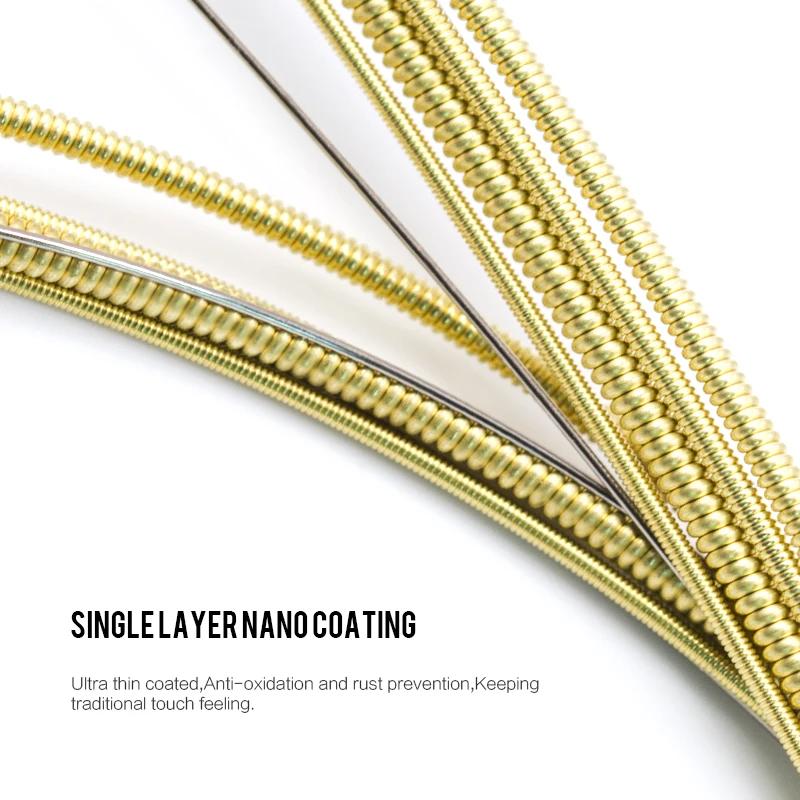 Orphee 6Strings Acoustic Guitar String High Hexagonal Core Full Bright Tone Folk Guitar String TX620 TX630 TX640 Guitar Parts