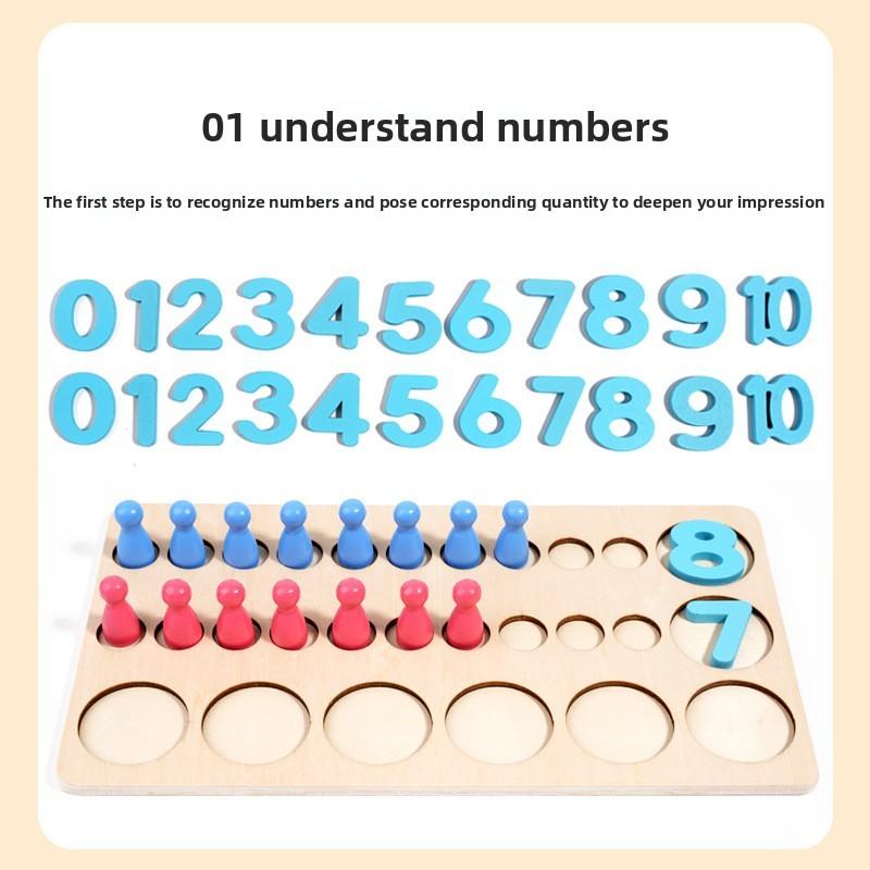 Numerical Wooden Addition And Subtraction Mathematical Operation Board Toy Kid