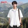 Baleno Men's Japanese Style Casual Short Sleeve Lapel Shirt