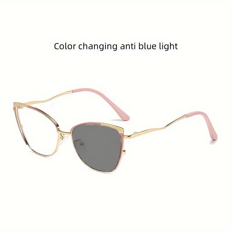 Blue Light Blocking Glasses Photochromic Unisex Metal Frame For Butterfly Style Fashion Trend Eyewear For Men Women