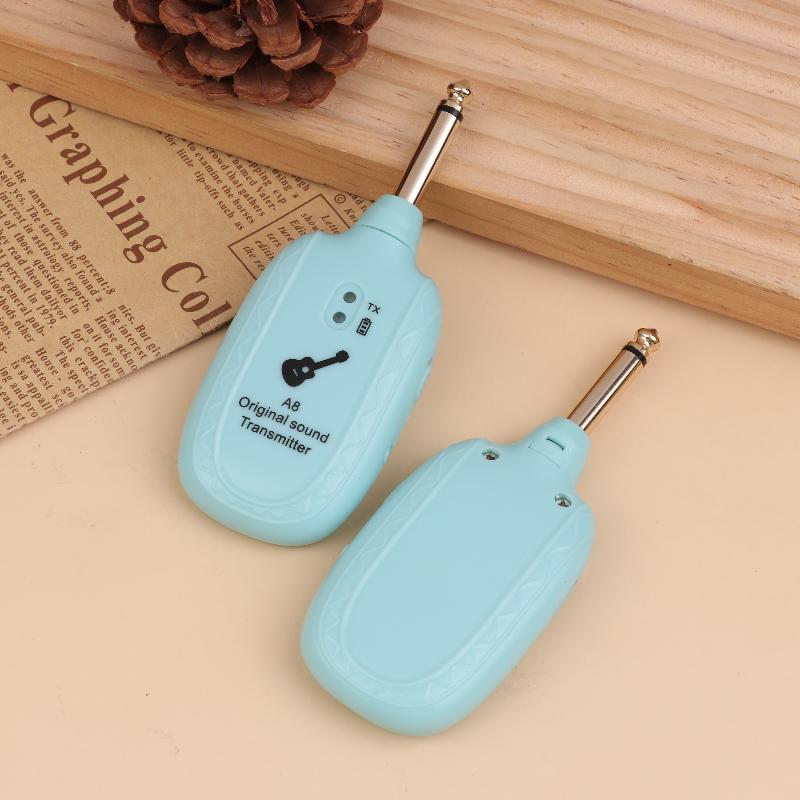 A8 Guitar Wireless System Transmitter Receiver Built- In Rechargeable Wireless Guitar Transmitter