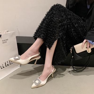 Fashion Shoes Female 2025 Slip-on Women's High Heels Fashion Crystal Office and Career Sexy Pointed Toe Best Seller Closed Toe Sandals
