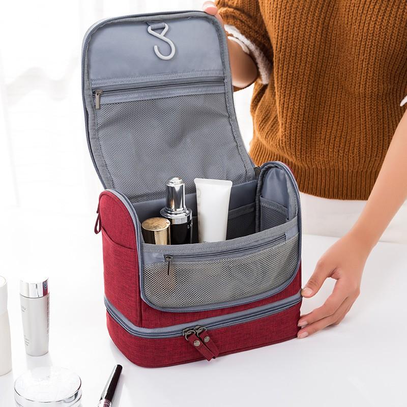 Large Capacity Travel Toiletry Bag With Wet Dry Separation Hanging Design Women Men Daily Use