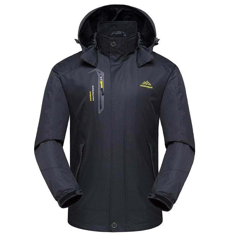 Waterproof Windproof Men Warm Coat With Detachable Hood And Adjustable Cuffs For Winter