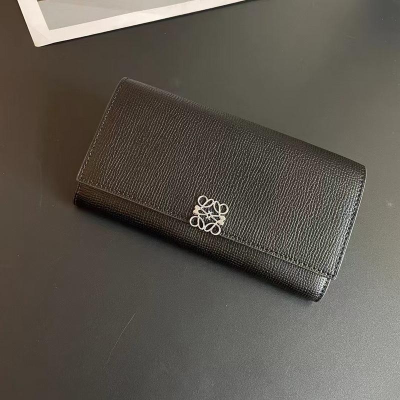 Neue Damenbrieftasche aus echtem Leder mit Palmendruck, langes Design, dreifach gefaltet, modisch, ausgehöhlt, mit Blumenmuster, Perlmutt, farblich blockiert