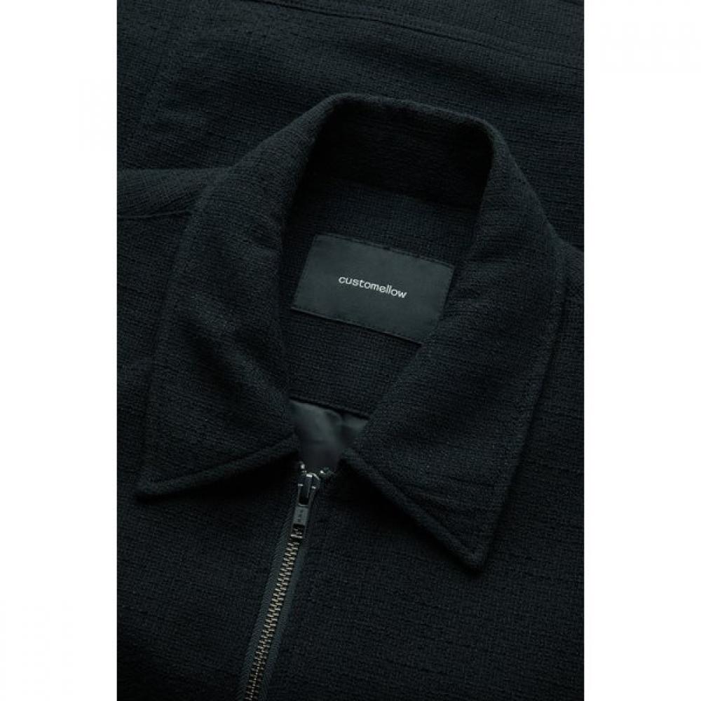 Customellow Zip Up Jacket Black Tweed Cwjaa25501bkx