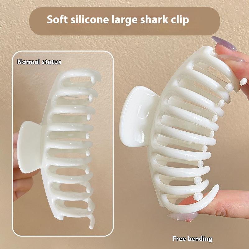 Silicone Shark Clip Hairpin Soft Anti-Collision Protection Back Head Hair Claw Anti-Fall Durable Hair Accessories
