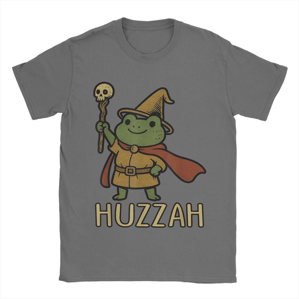 Huzzah Frog Wizard Men's T Shirt  Leisure Tee Shirt Short Sleeve Crew Neck T-Shirts Cotton 6XL Clothing