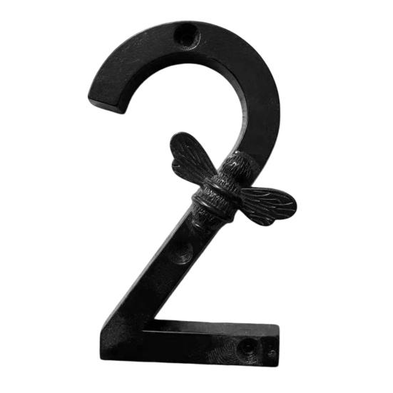 Bee House Number for Outside, Weather-proof Alloy Floating Address Numbers, Metal Number Sign for Door, Mailbox, Wall, Yard