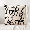 Simple Bow Tie Cushion Cover Linen Organic Fabric DoubleSided Printing Sofa Breathable Home Decor Gift Pillow Case