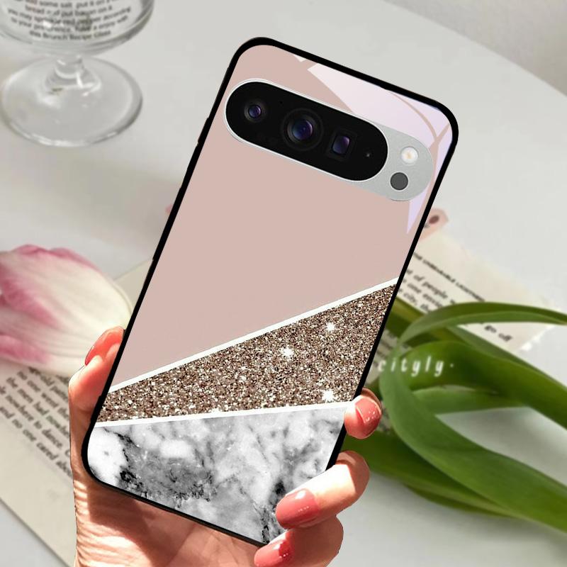 For Google Pixel 9 Pro XL Case Pixel9 Cute Animal Tempered Glass Phone Cover For GOOGLE PIXEL 9A Glass Protective Fundas Cases