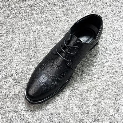 Men's 2025 Heightening Shoes Business Dress Leather Shoes Men's Leather Shoes Black Lace-up Inner Heightening Casual Men's Shoes