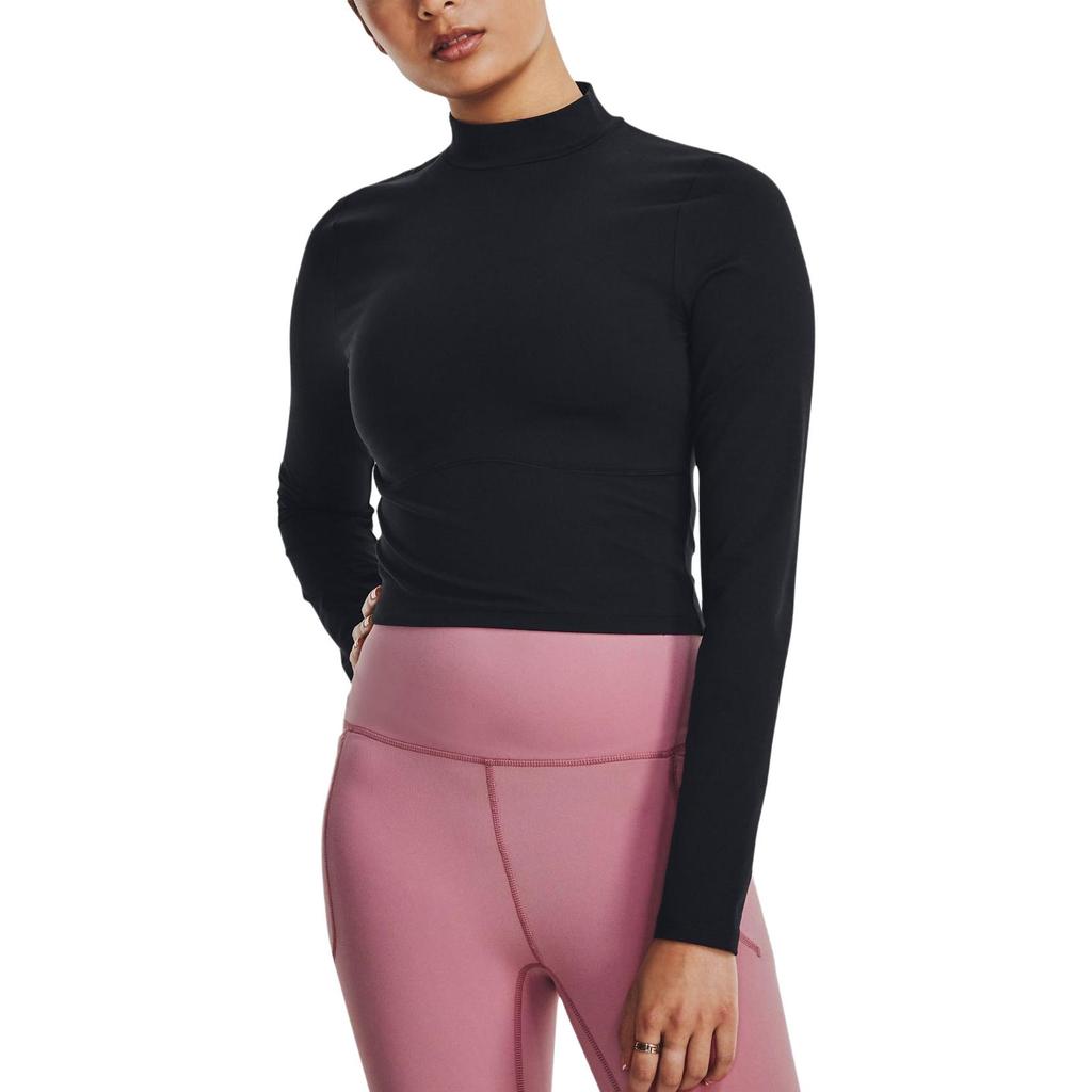 Under Armour Einfaches Slim Fit Sweatshirt mit Stehkragen und langen Ärmeln für Damen, Schwarz 1380773-001