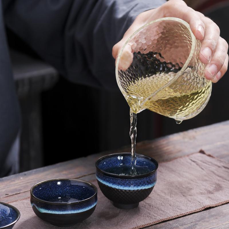 Kiln-Changed Tea Cup Single Ceramic Tea Cup Tasting Cup Kung Fu Tea Set Tenmoku Jian Zhan Master Cup Tea Bowl