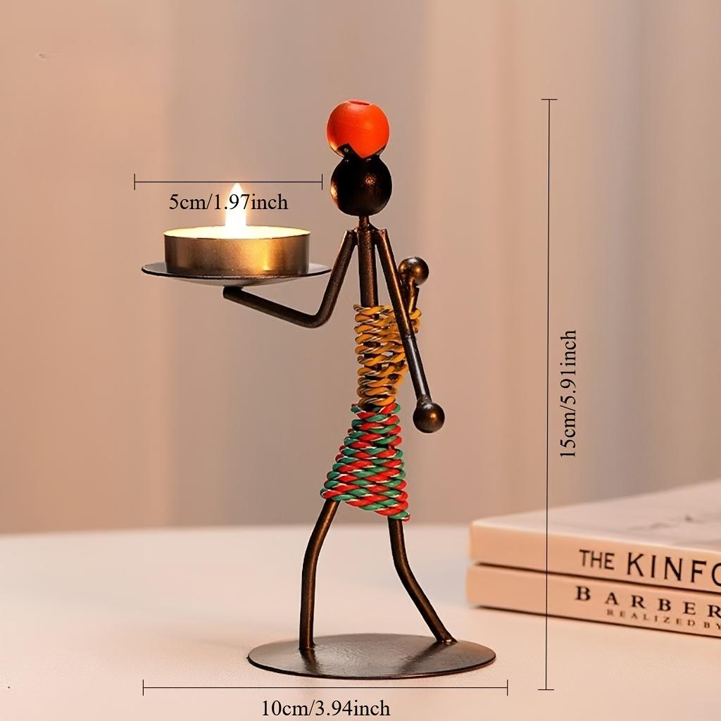 Vintage Light Luxury Table Decoration Candle Holder Iron Home Romantic Candlelight Dinner Metal Candle Holder Knick-knack Props