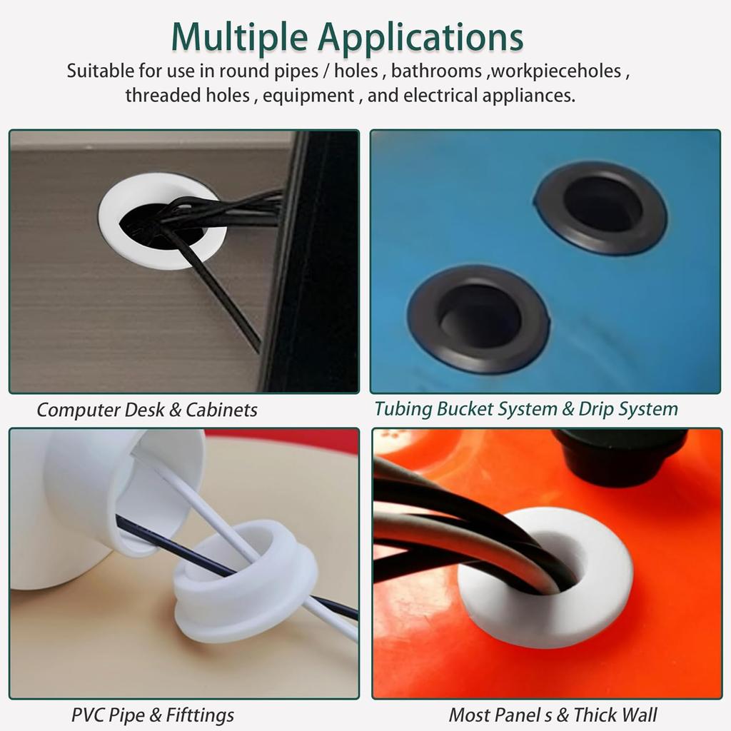 3/16 Inch ID, 1/4 Inch Drill Hole, Silicone Rubber Grommets for Wiring, Automotive Firewall Small Top Hat Hole Grommets for 3/16 Inch OD Vinyl Tubing