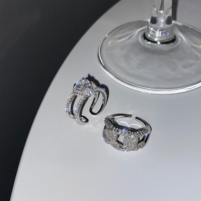 Love Ring Women'S Personality Fashion Opening Light Luxury Niche Design Temperament Women'S Index Finger Ring