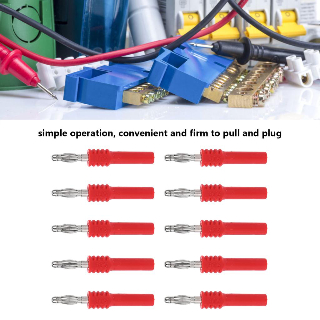 10PCS J.20025 Banana Plug Connector 4mm Male to 2mm Female Multimeter Banana Connector Adapter for Industry