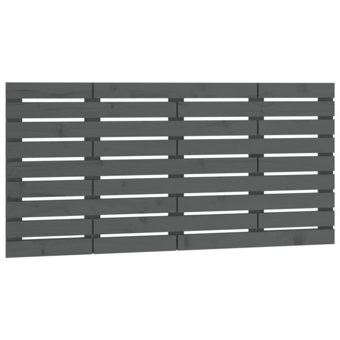 824735 vidaXL Tête de lit murale Gris 146x3x63 cm Bois massif de pin