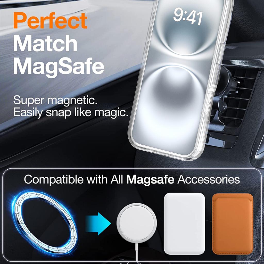 Für iPhone 16 Pro Hülle Kompatibel mit MagSafe TPU+Acryl Farbverlauf Handyhülle mit Ständer