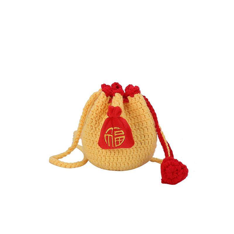 Made Yarn Breathable Gender Neutral Childrens Lucky Pouch With Vibrant Colors And Designs Cute
