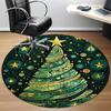 1PC Christmas Tree Decorations Office Round Area Rug, Mat Suitable For Office, Under Office Chairs Bedroom Living Room Home Decor, Room Deco