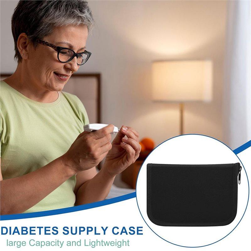 Fresh Carrying Case For Diabetic Organizers, Diabetes Supplies Storage Bag, Blood Glucose Meter Case, Testing Kit Organizer