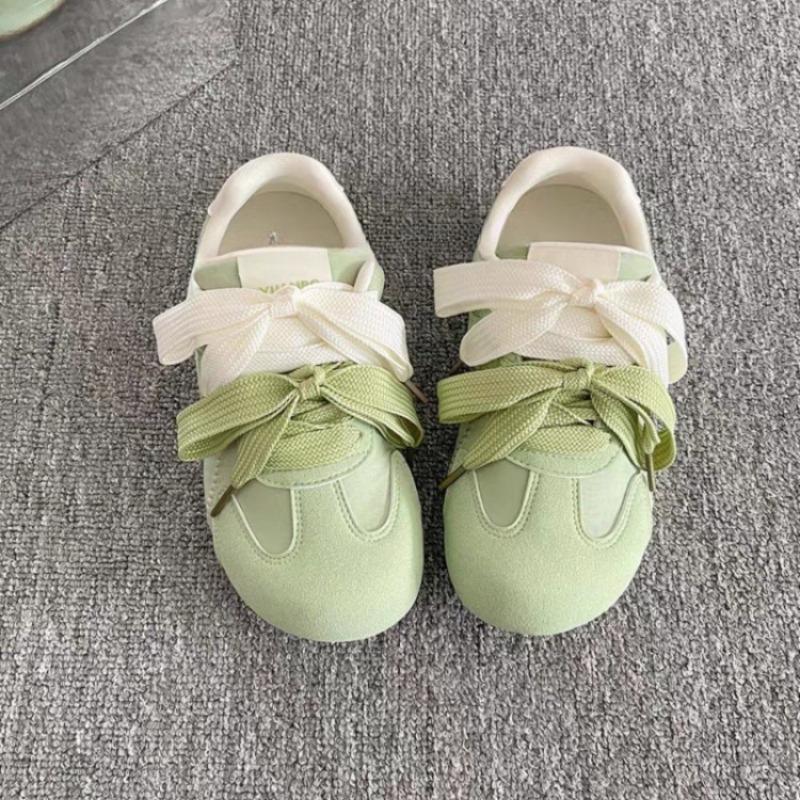 Double Shoelace Little White Shoes Women's New Autumn Design Thick-soled Women's Shoes Retro Breathable Casual Shoes