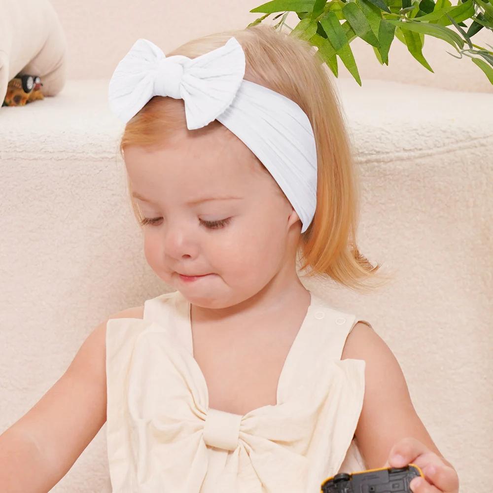 3Pcs Solid Color Baby Headband for Children Hair Band Elastic Nylon Newborn Headbands Soft Turban Headwrap Kid Hair Accessories