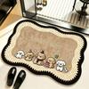 Cartoon Bathroom Mat: Non-Slip, Water-Absorbing Diatom Mud Mat for Toilet and Washbasin.