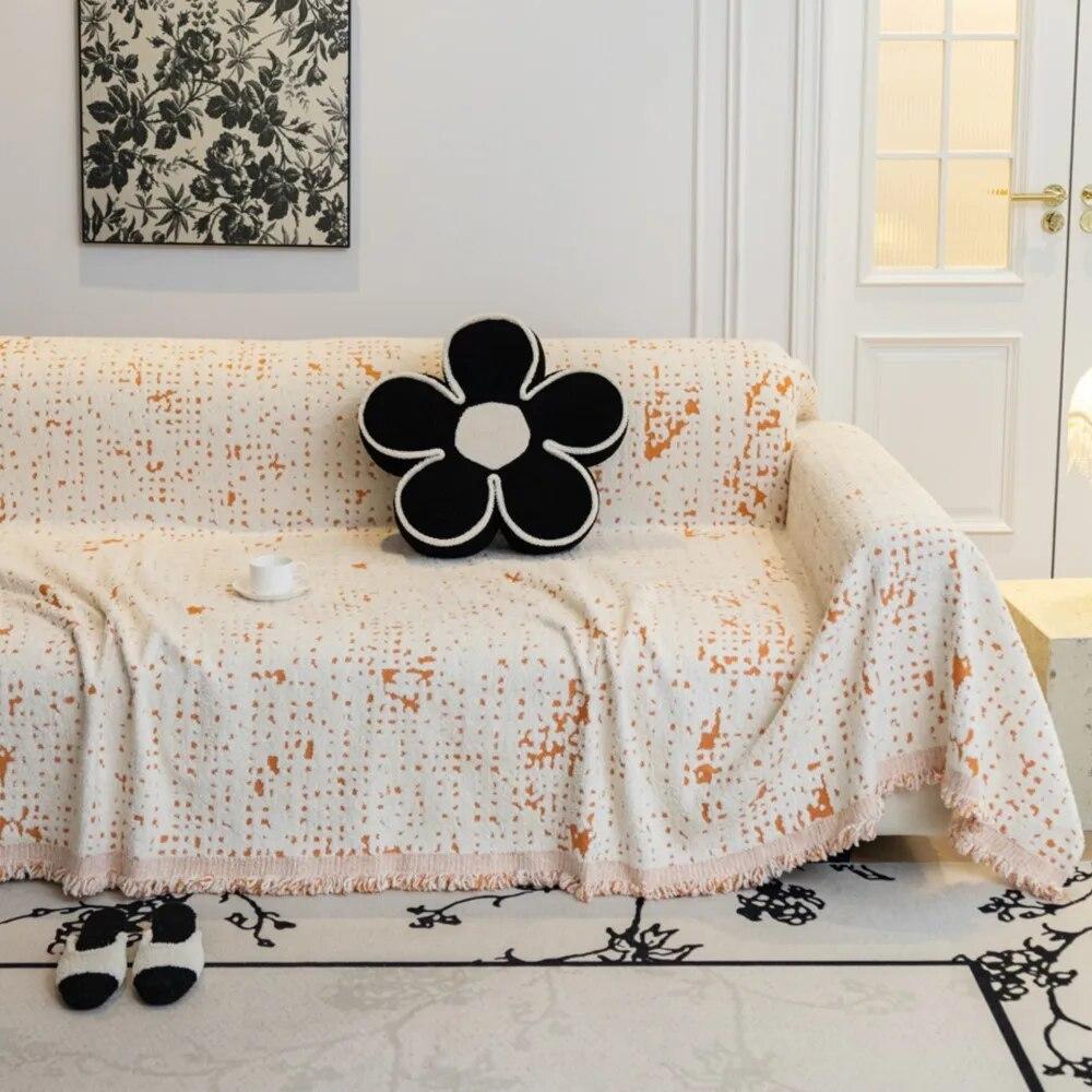 Nordic Throw Blankets for Sofa Bed Single Four Season Plush Sofa Cover Dust Anti-cat Scratch Protection Cover Two-seat Sofa
