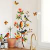 Watercolor Butterfly Magpie Kapok Tree Window Sticker Static Cling Decal for Home Glass Decoration