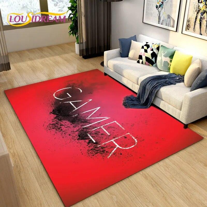 Cartoon Gamer Game Controller Area Rug Large,Carpets Rug for Living Bedroom Sofa Doormat Decoration,Kids Play Non-slip Floor Mat