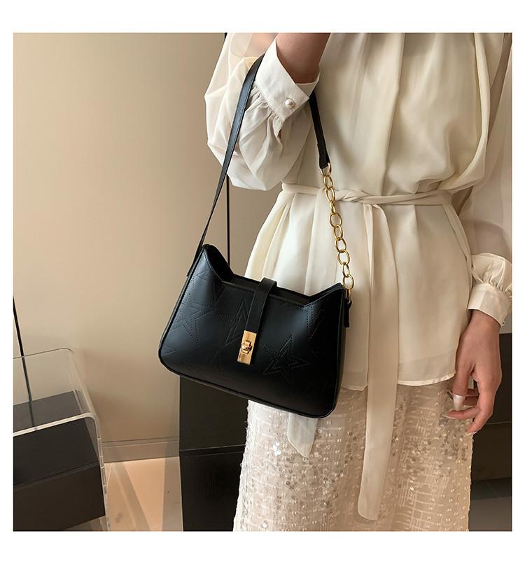 2024 Summer New Solid Color Simple Armpit Bag Street Style Pu Shoulder Bag