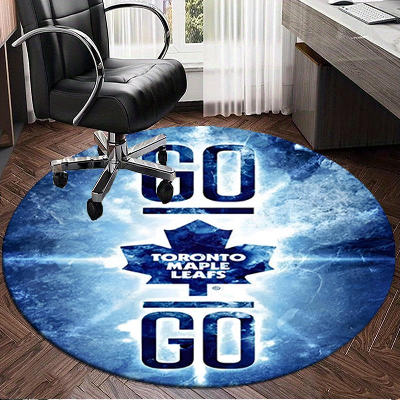 1PC Toronto Leafs Logo Round Rug, Non-slip Chair Mat, Home Decor, Circle Carpet Perfect for Office, Bedroom, Living Room,Christmas gift