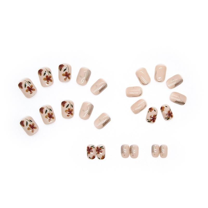 Autumn and winter white gentle temperament enamel flower wearing armor sweet ins wind fake nails