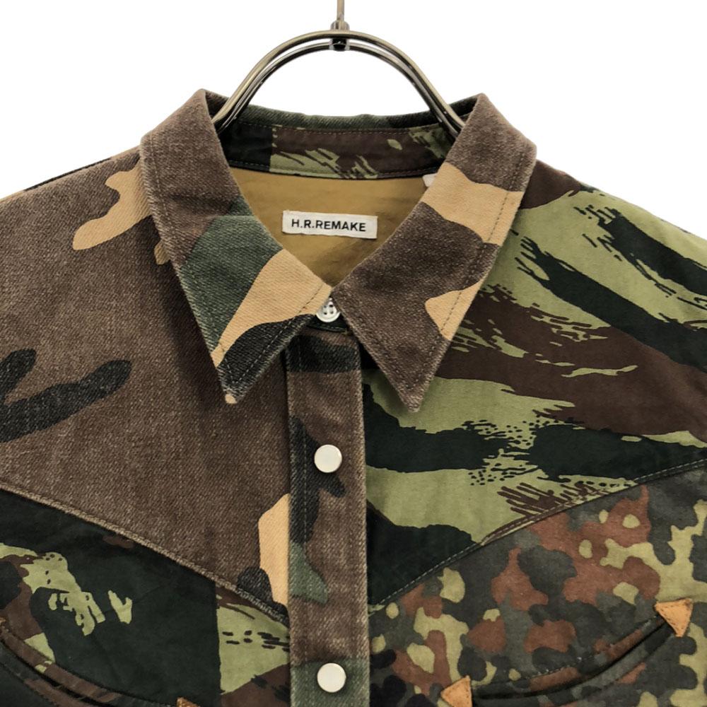 H.R.REMAKE Made In Japan Camouflage Camouflage Long Sleeve Military Shirt Women Used