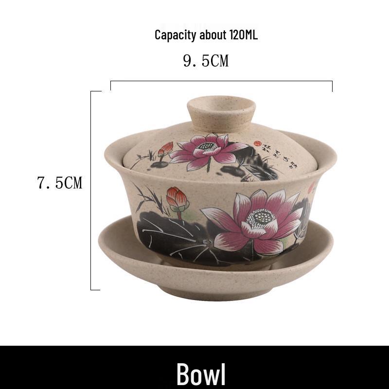 Vintage Coarse Pottery Gongfu Tea Gaiwan