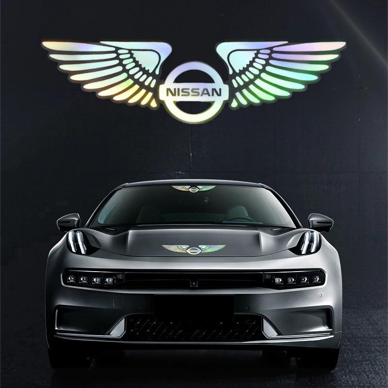 Pegatinas Reflectantes de Colores con Alas de Ángel Láser para Logo de Coche Nissan J10 X-Trail Qashqai Juke Leaf Micra NOTE Patrol Gadgets
