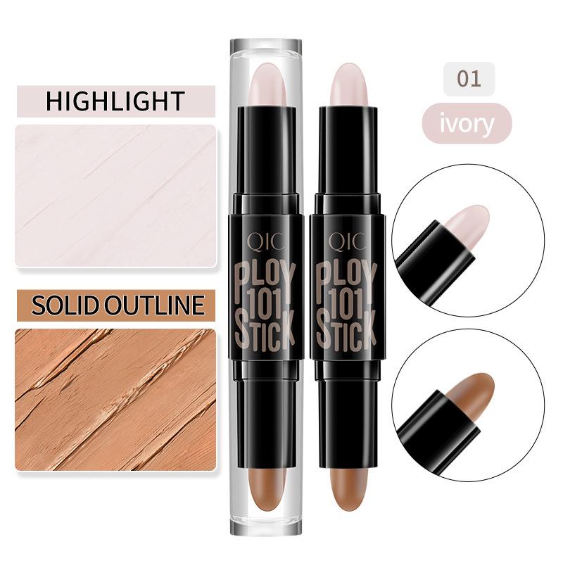 QIC Qini Cai Double-Headed Contour & Highlight Stick for Three-Dimensional Makeup.